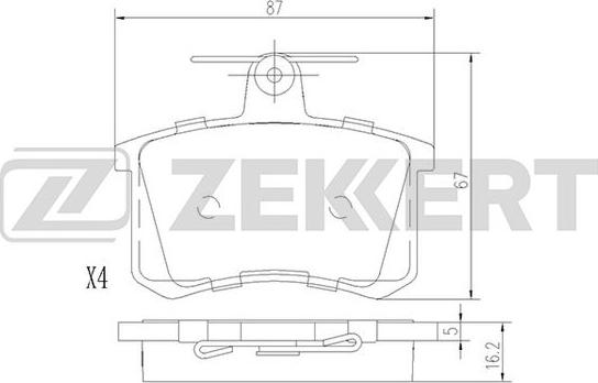 Zekkert BS-1096 - Kit pastiglie freno, Freno a disco autozon.pro