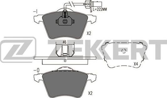 Zekkert BS-1093 - Kit pastiglie freno, Freno a disco autozon.pro