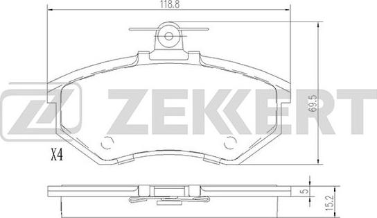 Zekkert BS-1097 - Kit pastiglie freno, Freno a disco autozon.pro