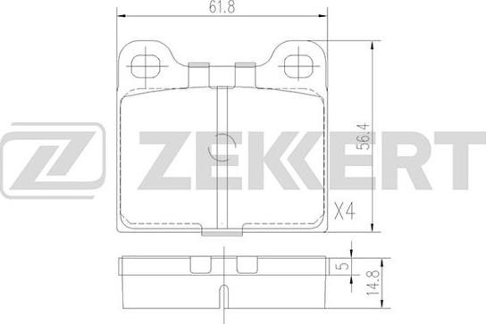 Zekkert BS-1049 - Kit pastiglie freno, Freno a disco autozon.pro