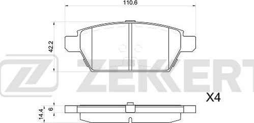 Zekkert BS-1044 - Kit pastiglie freno, Freno a disco autozon.pro