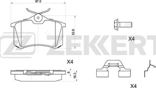 Zekkert BS-1040 - Kit pastiglie freno, Freno a disco autozon.pro