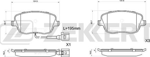 Zekkert BS-1043 - Kit pastiglie freno, Freno a disco autozon.pro