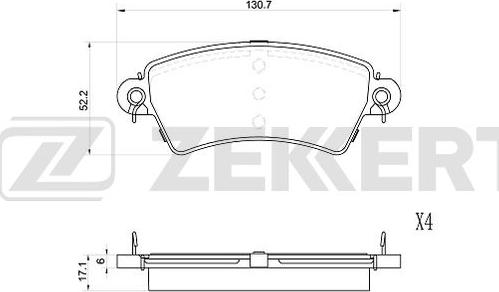 Zekkert BS-1042 - Kit pastiglie freno, Freno a disco autozon.pro