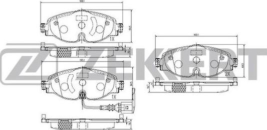 Zekkert BS-1047 - Kit pastiglie freno, Freno a disco autozon.pro