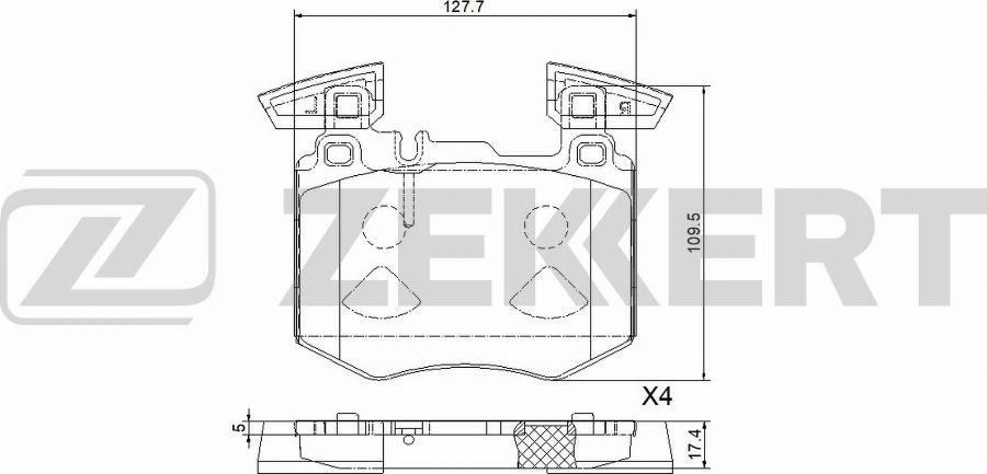 Zekkert BS-1054 - Kit pastiglie freno, Freno a disco autozon.pro