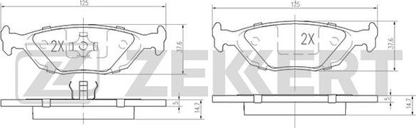 Zekkert BS-1050 - Kit pastiglie freno, Freno a disco autozon.pro