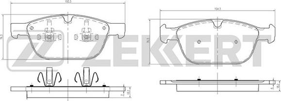 Zekkert BS-1053 - Kit pastiglie freno, Freno a disco autozon.pro