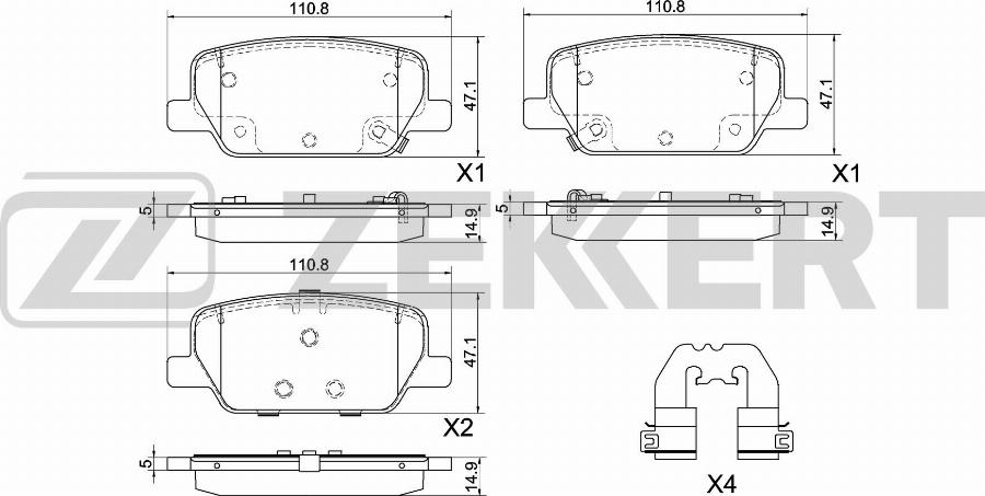 Zekkert BS-1066 - Kit pastiglie freno, Freno a disco autozon.pro