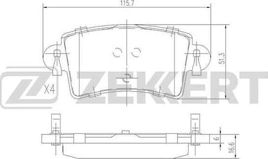 Zekkert BS-1004 - Kit pastiglie freno, Freno a disco autozon.pro