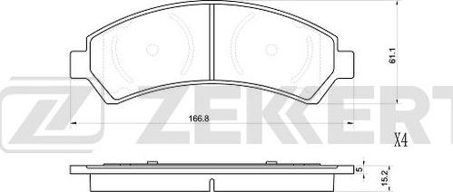 Zekkert BS-1006 - Kit pastiglie freno, Freno a disco autozon.pro