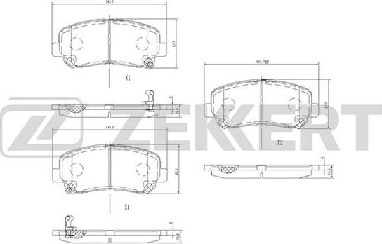 Zekkert BS-1000 - Kit pastiglie freno, Freno a disco autozon.pro