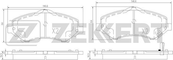 Zekkert BS-1008 - Kit pastiglie freno, Freno a disco autozon.pro