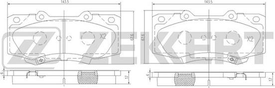 Zekkert BS-1002 - Kit pastiglie freno, Freno a disco autozon.pro