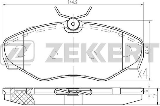 Zekkert BS-1007 - Kit pastiglie freno, Freno a disco autozon.pro