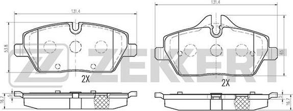 Zekkert BS-1019 - Kit pastiglie freno, Freno a disco autozon.pro