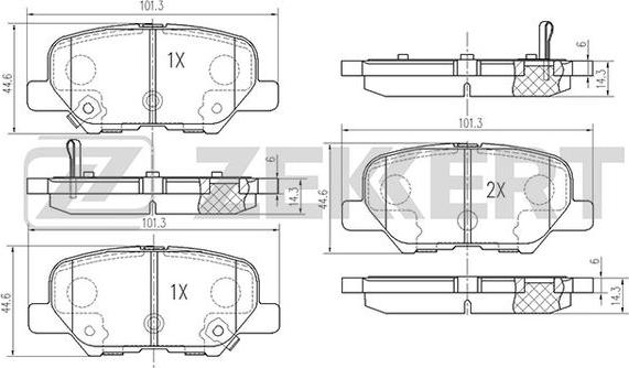 Zekkert BS-1014 - Kit pastiglie freno, Freno a disco autozon.pro