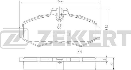 Zekkert BS-1015 - Kit pastiglie freno, Freno a disco autozon.pro