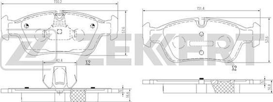 Zekkert BS-1016 - Kit pastiglie freno, Freno a disco autozon.pro