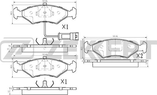 Zekkert BS-1010 - Kit pastiglie freno, Freno a disco autozon.pro