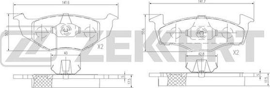 Zekkert BS-1011 - Kit pastiglie freno, Freno a disco autozon.pro