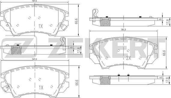 Zekkert BS-1013 - Kit pastiglie freno, Freno a disco autozon.pro