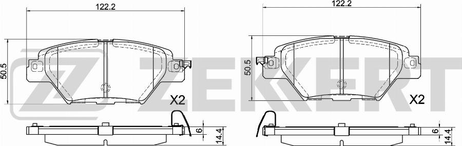 Zekkert BS-1085 - Kit pastiglie freno, Freno a disco autozon.pro