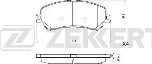 Zekkert BS-1080 - Kit pastiglie freno, Freno a disco autozon.pro