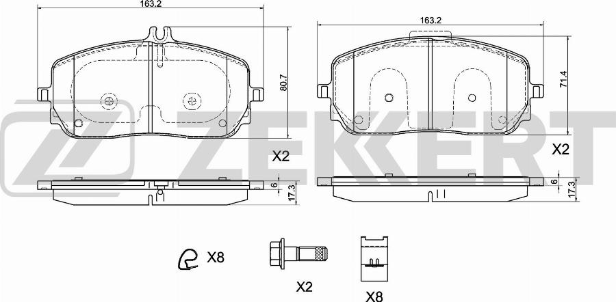 Zekkert BS-1083 - Kit pastiglie freno, Freno a disco autozon.pro