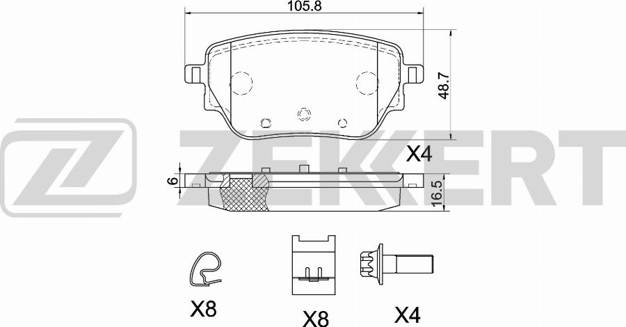 Zekkert BS-1082 - Kit pastiglie freno, Freno a disco autozon.pro