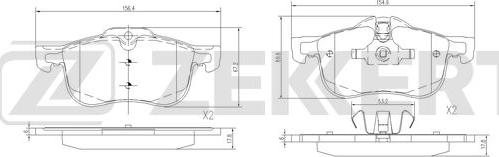 Zekkert BS-1087 - Kit pastiglie freno, Freno a disco autozon.pro