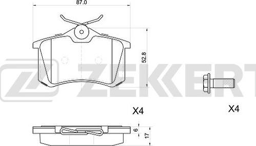 Zekkert BS-1039 - Kit pastiglie freno, Freno a disco autozon.pro