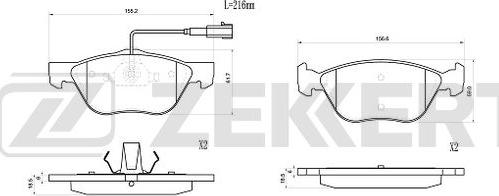 Zekkert BS-1035 - Kit pastiglie freno, Freno a disco autozon.pro