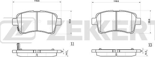 Zekkert BS-1038 - Kit pastiglie freno, Freno a disco autozon.pro