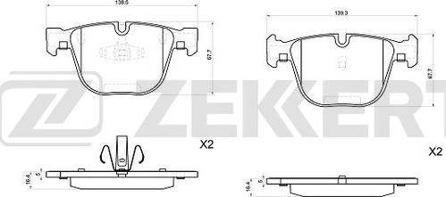 Zekkert BS-1037 - Kit pastiglie freno, Freno a disco autozon.pro