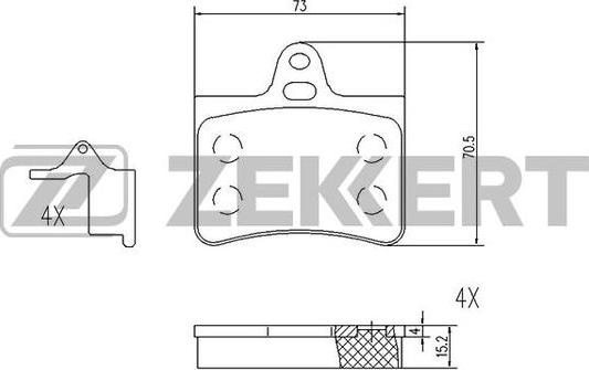 Zekkert BS-1020 - Kit pastiglie freno, Freno a disco autozon.pro