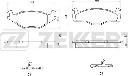 Zekkert BS-1023 - Kit pastiglie freno, Freno a disco autozon.pro