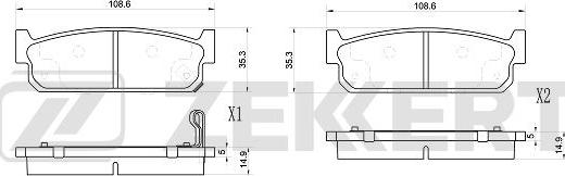 Zekkert BS-1027 - Kit pastiglie freno, Freno a disco autozon.pro