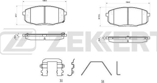 Zekkert BS-1076 - Kit pastiglie freno, Freno a disco autozon.pro