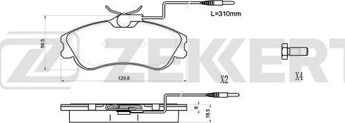 Zekkert BS-1070 - Kit pastiglie freno, Freno a disco autozon.pro