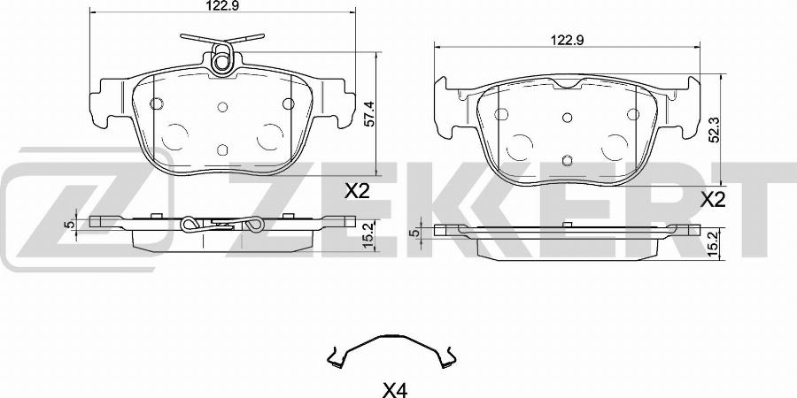 Zekkert BS-1199 - Kit pastiglie freno, Freno a disco autozon.pro