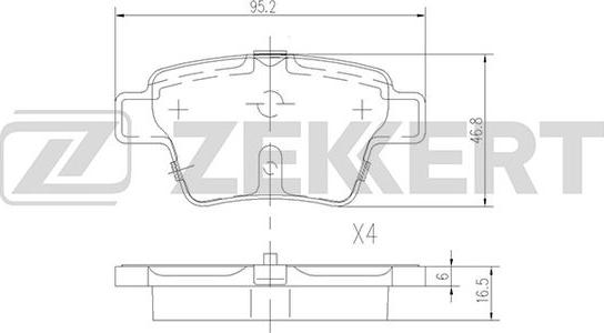 Zekkert BS-1144 - Kit pastiglie freno, Freno a disco autozon.pro