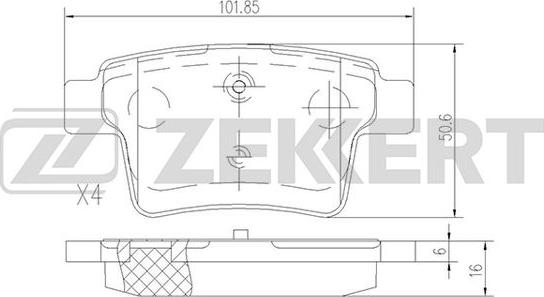 Zekkert BS-1146 - Kit pastiglie freno, Freno a disco autozon.pro