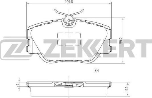 Zekkert BS-1148 - Kit pastiglie freno, Freno a disco autozon.pro