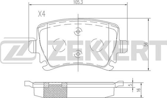 Zekkert BS-1142 - Kit pastiglie freno, Freno a disco autozon.pro