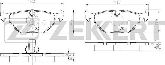 Zekkert BS-1155 - Kit pastiglie freno, Freno a disco autozon.pro