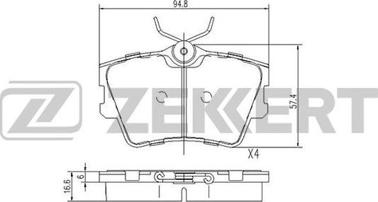 Zekkert BS-1156 - Kit pastiglie freno, Freno a disco autozon.pro