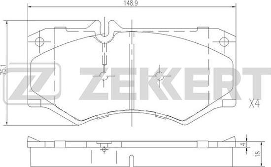 Zekkert BS-1151 - Kit pastiglie freno, Freno a disco autozon.pro