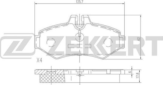 Zekkert BS-1158 - Kit pastiglie freno, Freno a disco autozon.pro