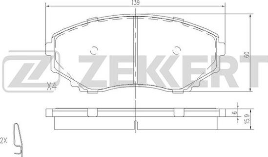 Zekkert BS-1153 - Kit pastiglie freno, Freno a disco autozon.pro